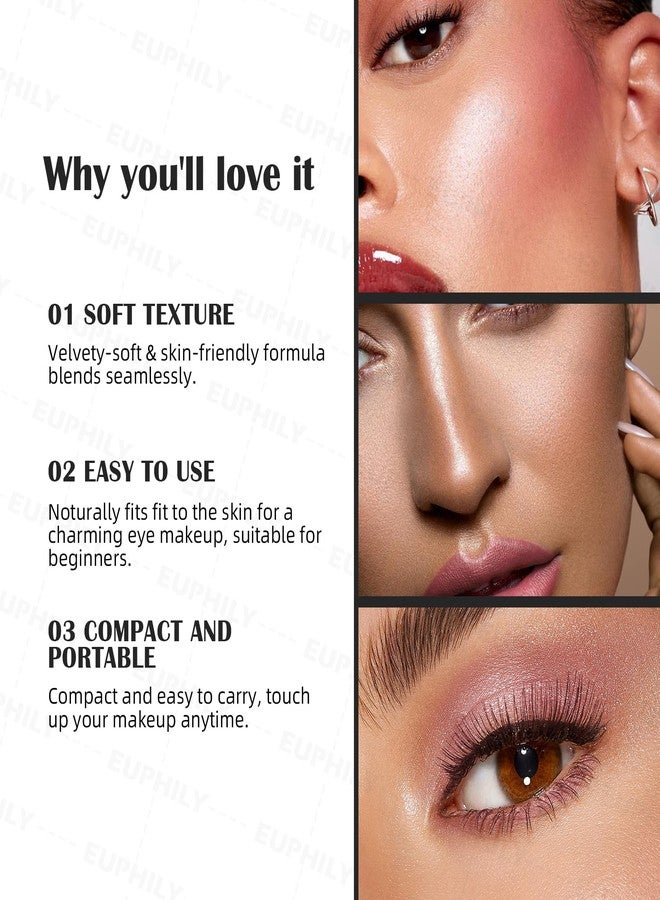 Euphily Baked Highlighter Makeup Palette, Buildable Lightweight Face Highlight Makeup Contour Powder, Smooth Shimmer & Matte Face Illuminator Highlighter for Women, # 04 - Image 5